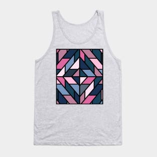 Geometric Pattern Tiles in Pink and Blue Tank Top